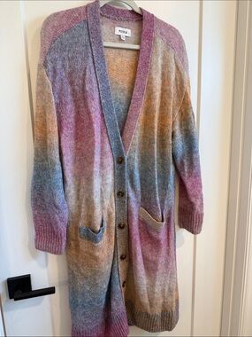 pistola Ombre Long Cardigan in Pink, Blue, Tan, Gray